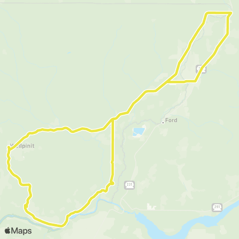 Moccasin Express Ford map