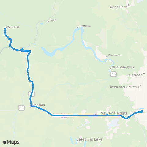 Moccasin Express Spokane map
