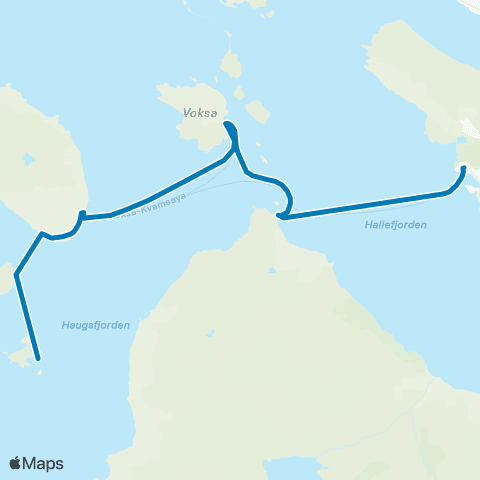 AMBU Pendlerrute Kvamsøya-Voksa-Åram-Larsnes map