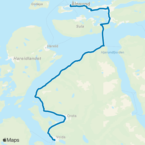 FRAM Fram Ekspress Volda-Ålesund map