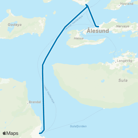 FRAM Hareid-Valderøya-Ålesund map