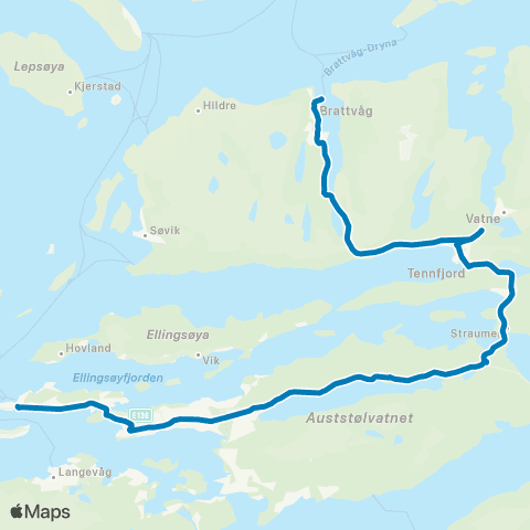 FRAM Brattvåg-Ålesund map
