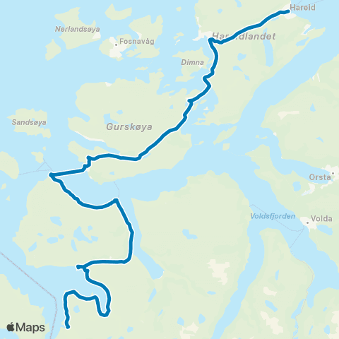 FRAM Åheim-Årvik-Garnes-Hareid map