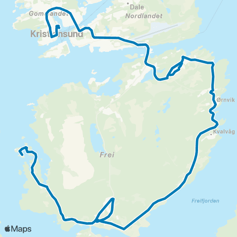 FRAM Kristiansund-Godhaugen-Flatøy map