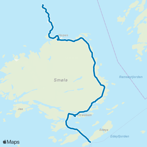 FRAM Veiholmen-Hopen-Nordvika-Edøya map