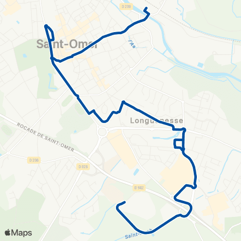 Mouvéo Saint-Omer (Gare) > Longuenesse (Campus) map