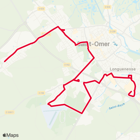 Mouvéo St-Omer (Gare) > Longuenesse (Ctre comm.) map