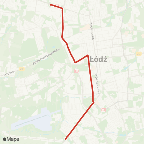 MPK Łódź Dw. Łódź Żabieniec-Doły map