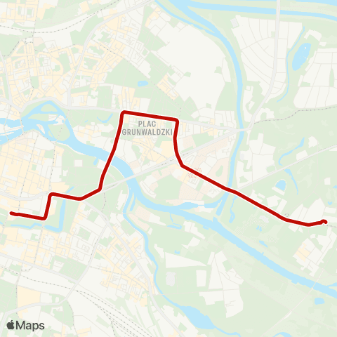 MPK Wrocław Opera — Zajezdnia Dąbie (Czasoprzestrzeń) map