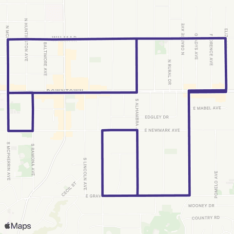 Spirit Bus Route 3 map
