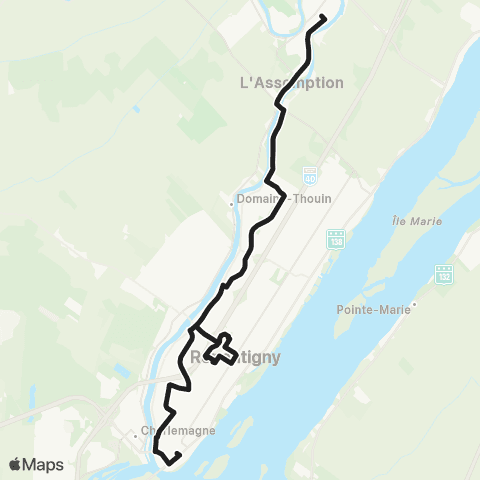 exo L'Assomption Repentigny Secteur Nord - Cégep map
