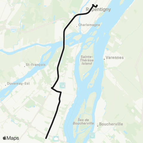 exo L'Assomption Express Repentigny - Montréal map