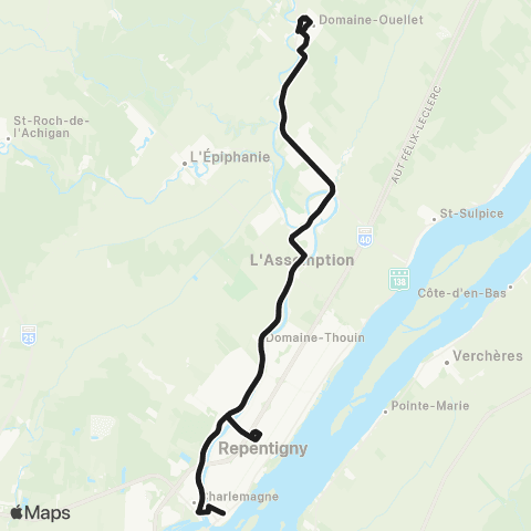exo L'Assomption L'Assomption - Repentigny-le Gardeur - Charlemagne map