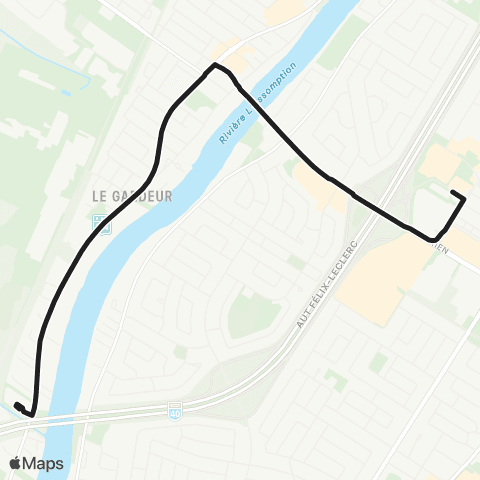 exo L'Assomption Navette Gare Repentigny map