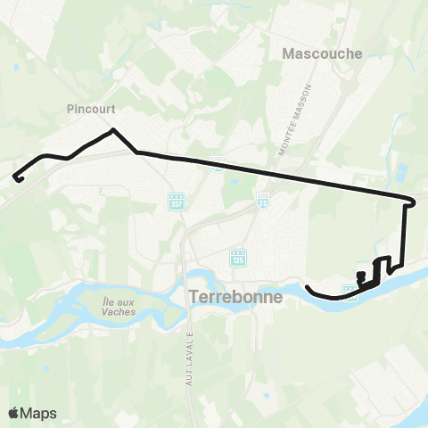 exo Terrebonne-Mascouche Taxibus - Cégep de Terrebonne (s/ Réservation) map