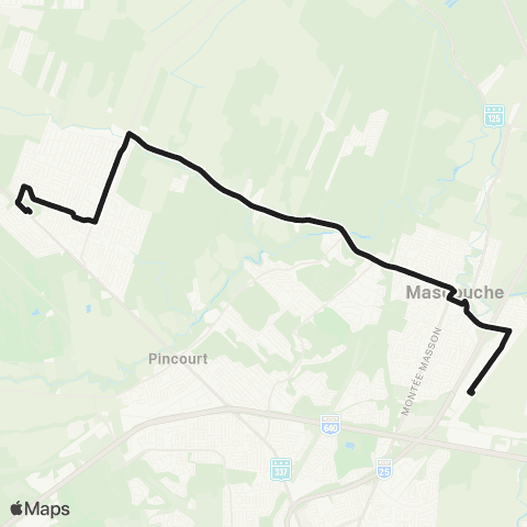 exo Terrebonne-Mascouche Terrebonne - Gare Mascouche (s/ Réservation) map