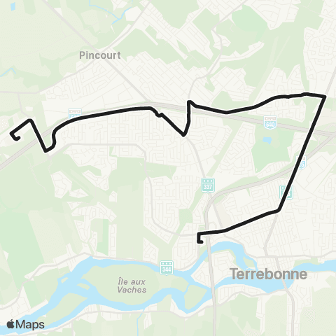 exo Terrebonne-Mascouche Terrebonne - Cité du Sport - Cégep de Terrebonne map