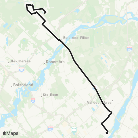 exo Terrebonne-Mascouche Terrebonne (Ouest) - Laval map
