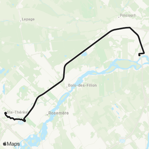 exo Terrebonne-Mascouche Terrebonne - Ste-Thérèse (Cégep Lionel-Groulx) map