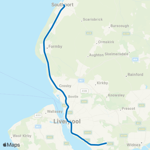 Merseyrail Northern map