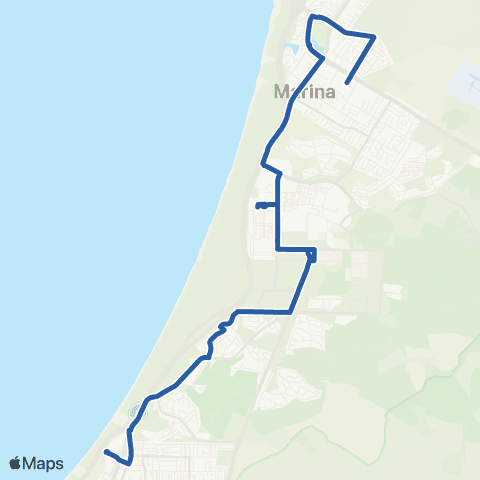 Monterey-Salinas Transit Sand City - Marina via Monterey Road map