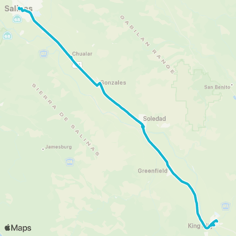 Monterey-Salinas Transit Salinas - King City map