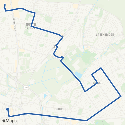 Monterey-Salinas Transit Salinas - Alisal - Northridge map