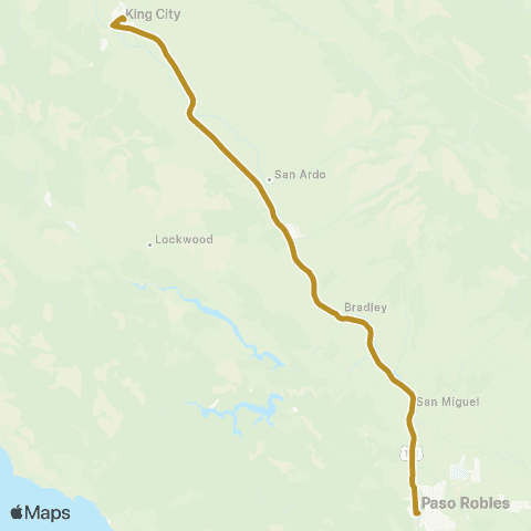 Monterey-Salinas Transit King City - Paso Robles map