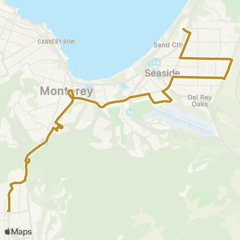 Monterey-Salinas Transit Carmel - Sand City map