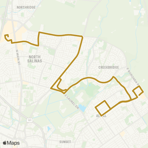 Monterey-Salinas Transit Williams Ranch-Northridge map
