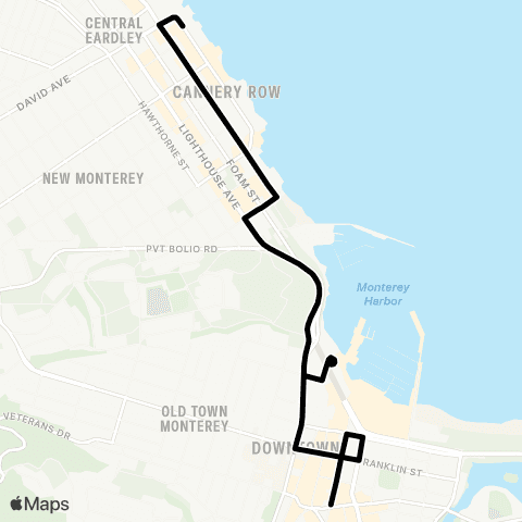 Monterey-Salinas Transit MST Trolley map