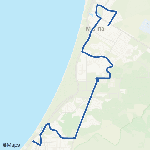 Monterey-Salinas Transit Sand City - Marina via Gen Jim Moore map