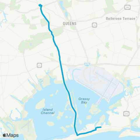 MTA Queens Elmhurst - Arverne SBS Vis Woodhaven / Cross Bay map