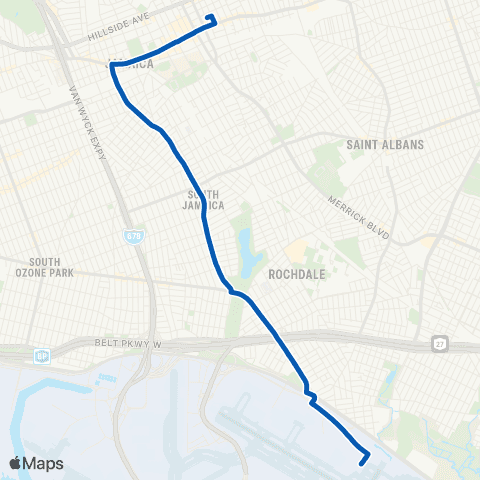 MTA Queens Jamaica - Sutphin Blvd - JFK Cargo Area map