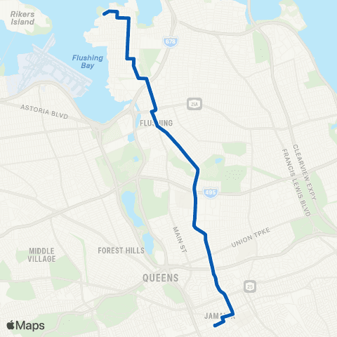 MTA Queens College Point - Jamaica map