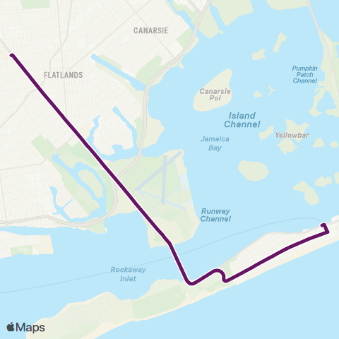 MTA Queens Rockaway Park - Midwood / Brooklyn Coll. map