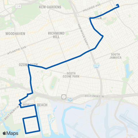 MTA Queens Jamaica - Howard Beach map