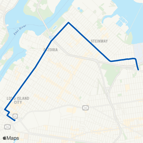 MTA Queens East Elmhurst - Long Island City map