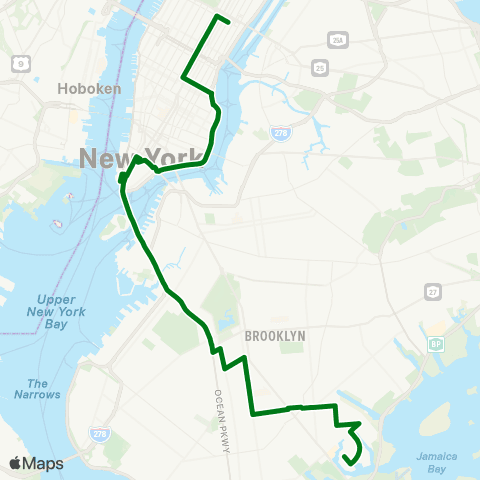 MTA Express Mill Basin - Downtown / Midtown map