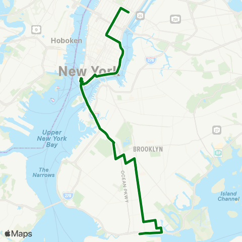 MTA Express Sheepshead Bay - Downtown / Midtown map