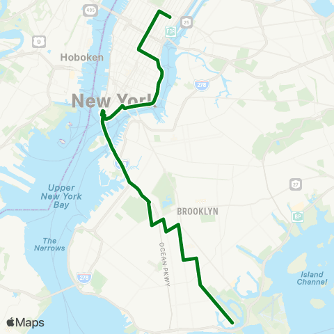 MTA Express Gerritsen Beach - Downtown / Midtown map