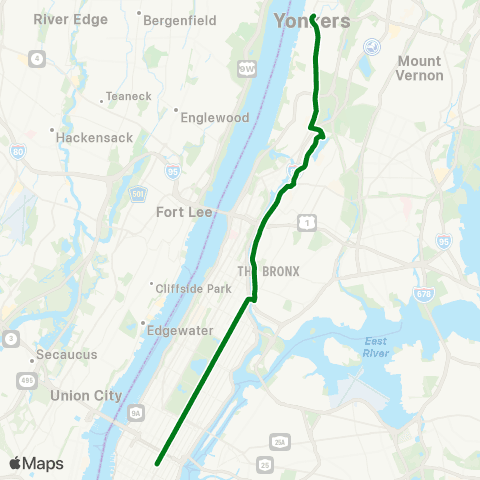 MTA Express Yonkers - Midtown map