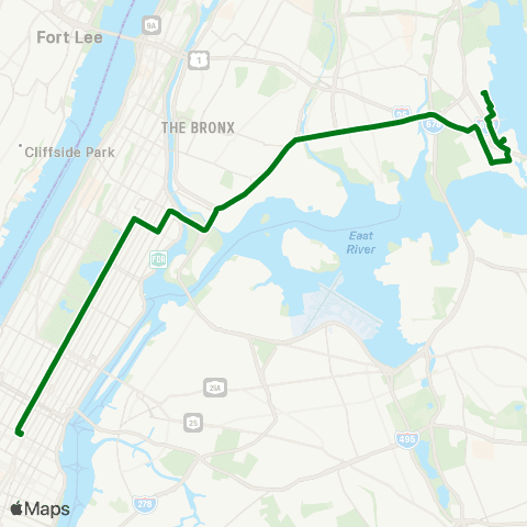 MTA Express Throgs Neck - Midtown Express map