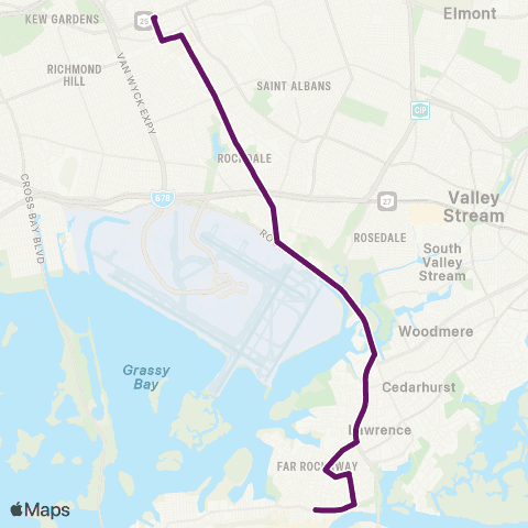 MTA Queens Far Rockaway - Jamaica Limited map