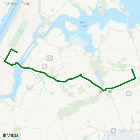 MTA Express Fresh Meadows - Midtown Express map