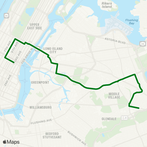 MTA Express Forest Hills - Midtown Express map