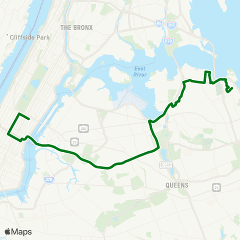 MTA Express Bay Terrace - Midtown Express map