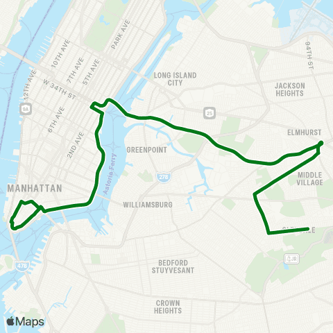 MTA Express Glendale - Downtown Express map