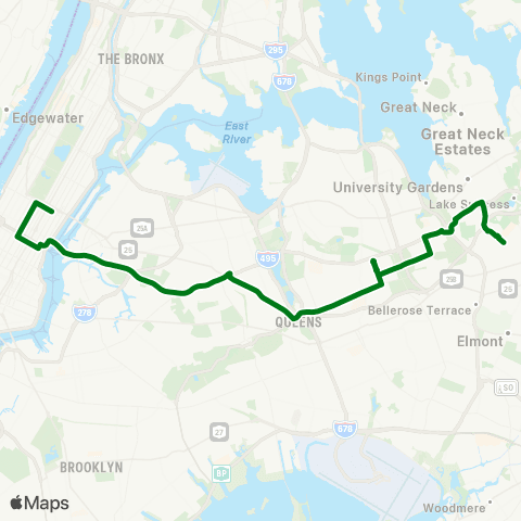 MTA Express Glen Oaks - Midtown Express map
