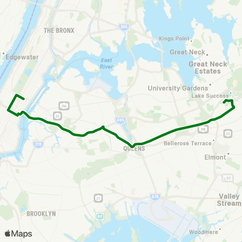 MTA Express Lake Success - Midtown Express map